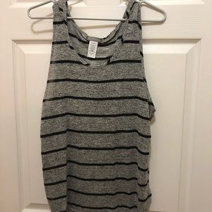Striped Sleeveless Top w/ Hood